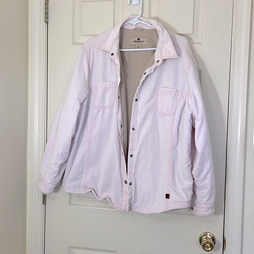 Pink Corduroy Fleece Woolrich Jacket Size 2XL